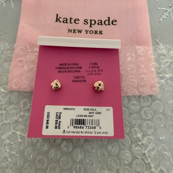 Kate Spade Loves me Knot stud earrings NWT - Picture 3 of 3
